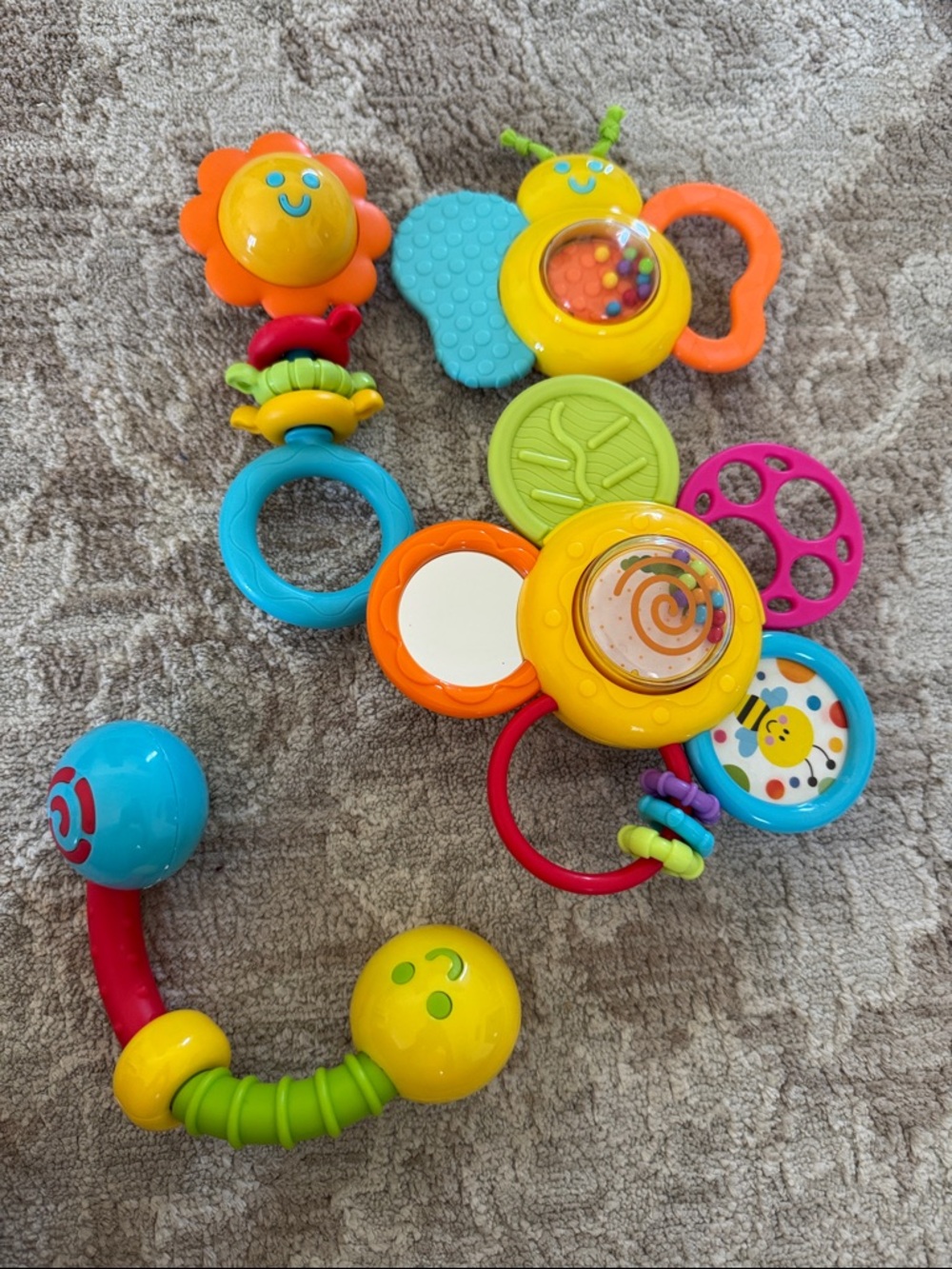 Colorful Baby Activity Rattle & Teether Set - Multicolor